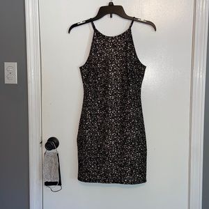 Black & gold body con dress. Size small
